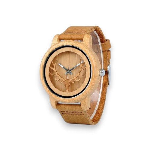 🔥 Wooden Bamboo Couple Watch – ساعة خشبية بامبو للأزواج