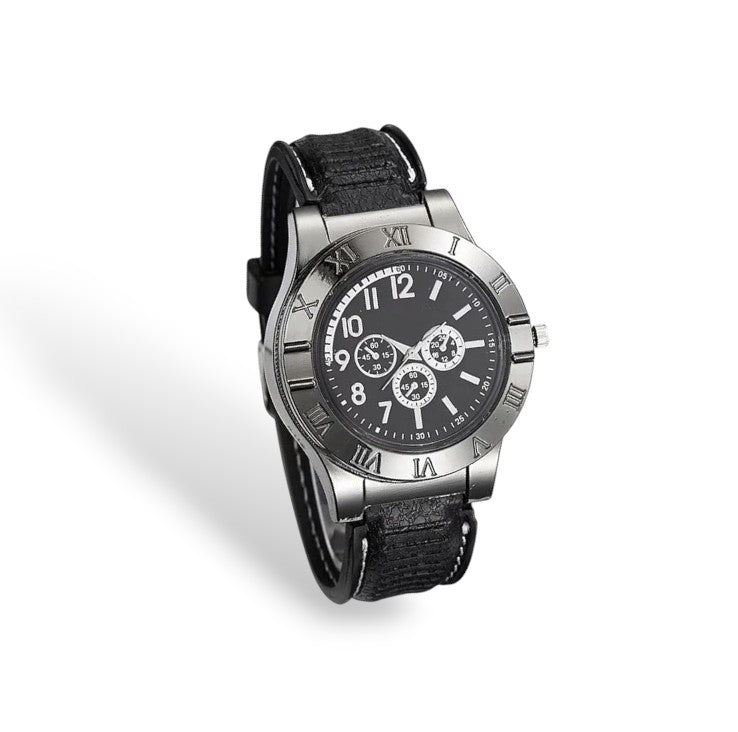 🔥 Military USB Lighter Watch – ساعة عسكرية بولايت USB مدمجة