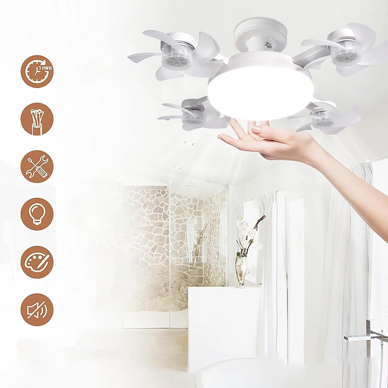 🔥 F4 Multifunctional Fan Light – مصباح مروحة متعدد الوظائف F4