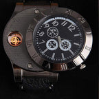 🔥 Military USB Lighter Watch – ساعة عسكرية بولايت USB مدمجة