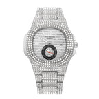 🔥Jewelled Calendar Quartz Watch – ساعة كوارتز مرصعة بالكامل مع تقويم للأزواج