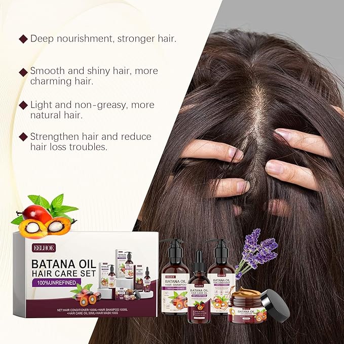🔥 Eelhoe Batana Oil Hair Care Set – طقم العناية بالشعر بزيت باتانا إيليهو