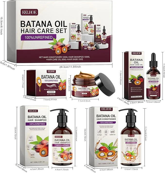 🔥 Eelhoe Batana Oil Hair Care Set – طقم العناية بالشعر بزيت باتانا إيليهو