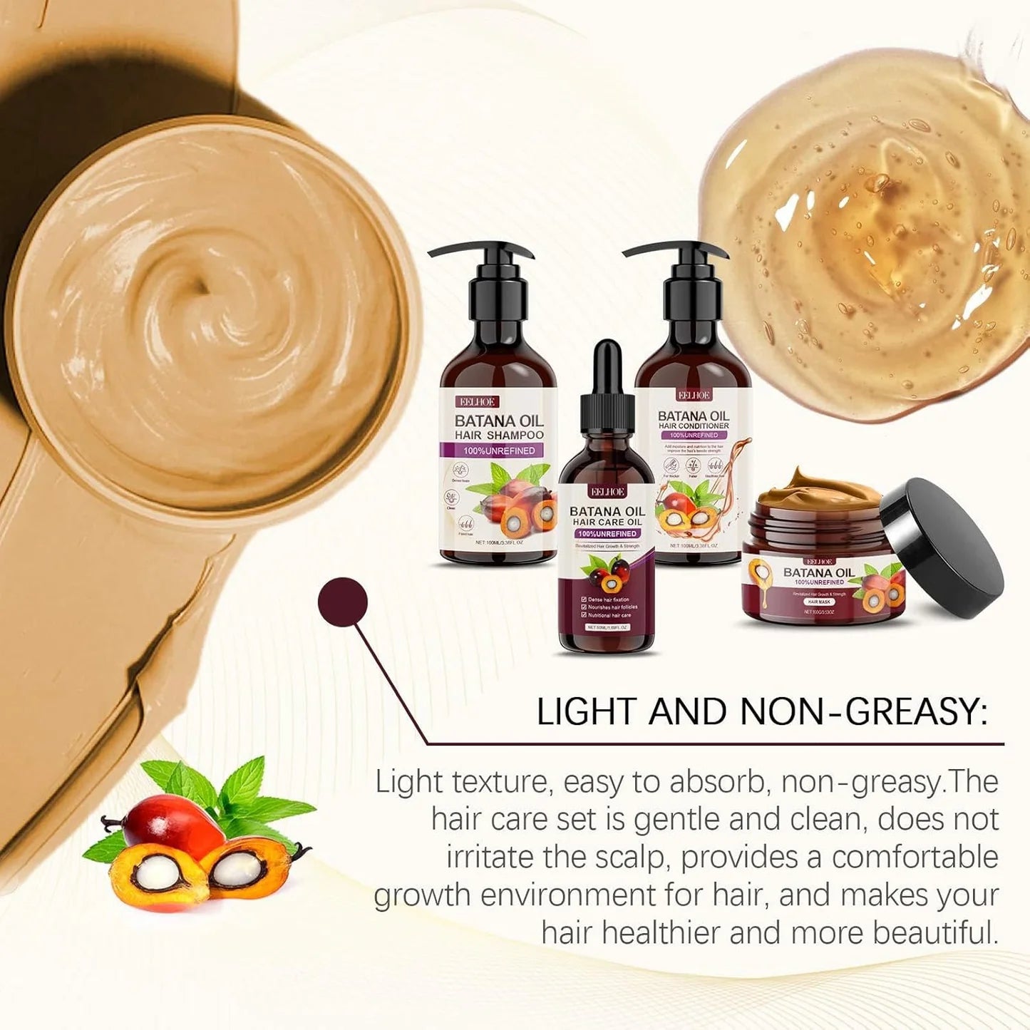 🔥 Eelhoe Batana Oil Hair Care Set – طقم العناية بالشعر بزيت باتانا إيليهو