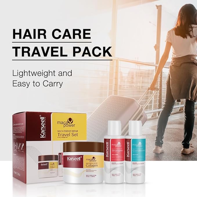 🔥 Karseell Maca Essence Repair Travel Set – مجموعة كارسيل ماكا أيسنس للتجديد بحجم سفر