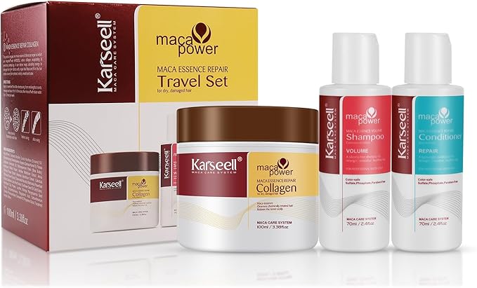 🔥 Karseell Maca Essence Repair Travel Set – مجموعة كارسيل ماكا أيسنس للتجديد بحجم سفر