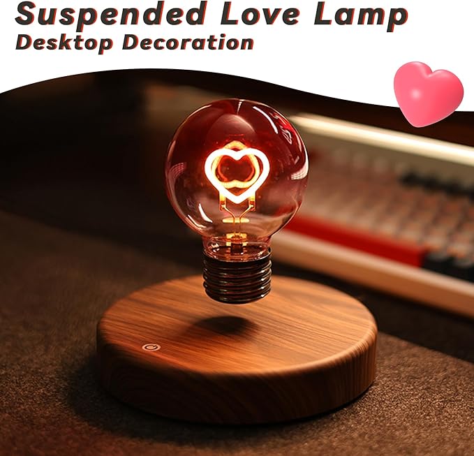 🔥 Levitating Heart LED Bulb Lamp – مصباح قلب عائم LED فريد