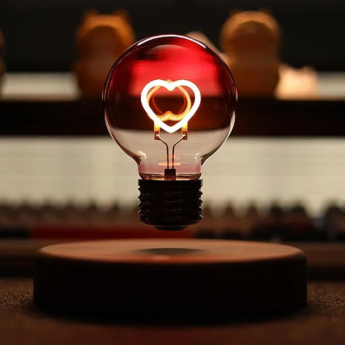 🔥 Levitating Heart LED Bulb Lamp – مصباح قلب عائم LED فريد