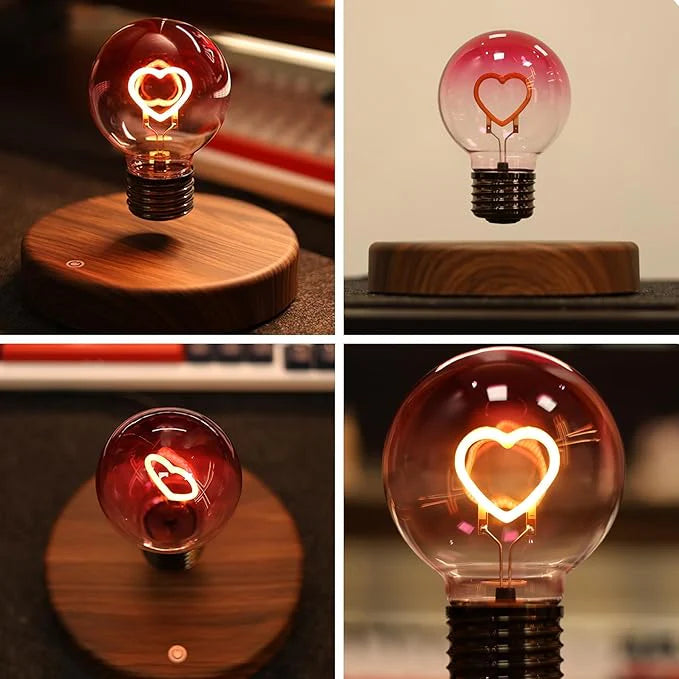 🔥 Levitating Heart LED Bulb Lamp – مصباح قلب عائم LED فريد