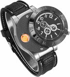 🔥 Military USB Lighter Watch – ساعة عسكرية بولايت USB مدمجة