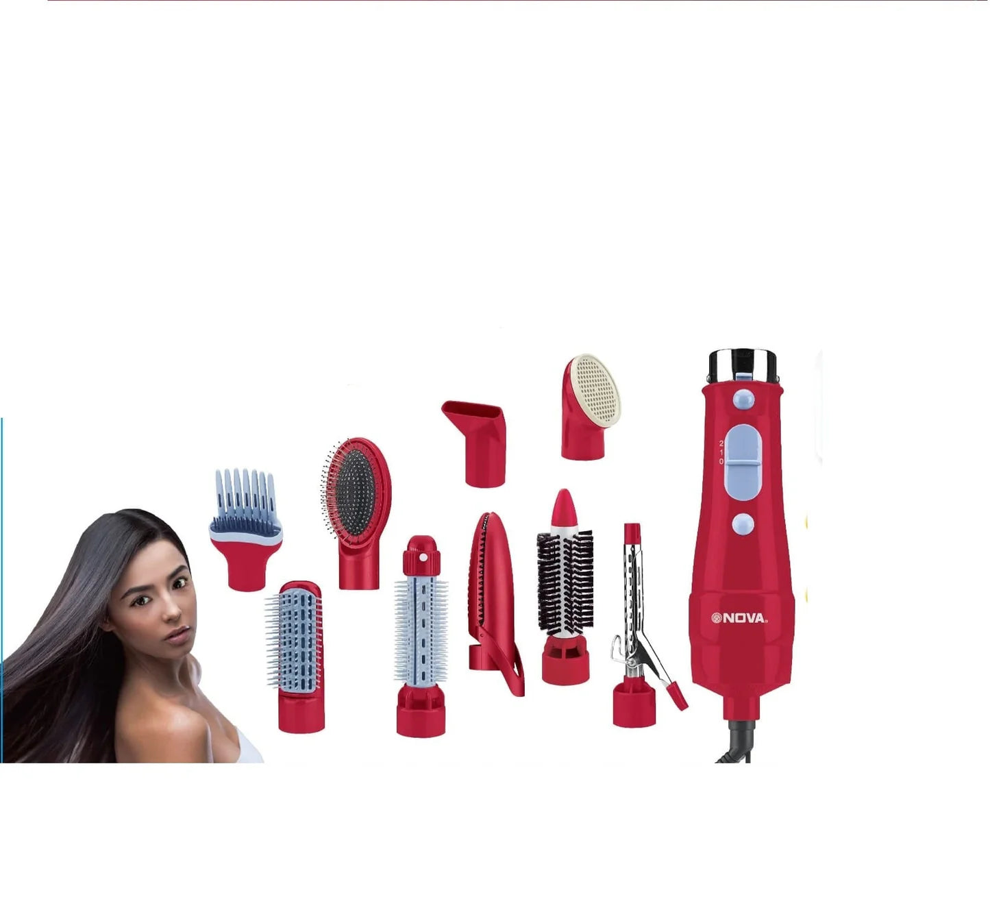 🔥 Nova 9-in-1 Hair Styler – جهاز تصفيف الشعر نوفا 9-في-1