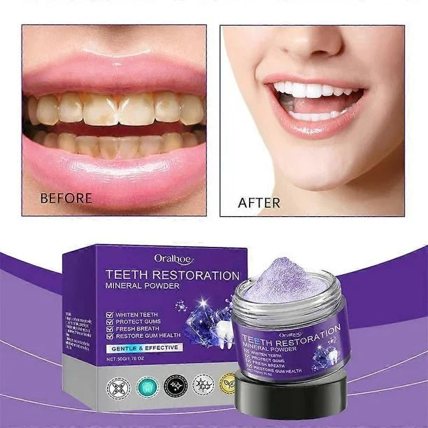 🔥 Oralhoo Teeth Restoration Mineral Powder – مسحوق ترميم الأسنان أورالهو