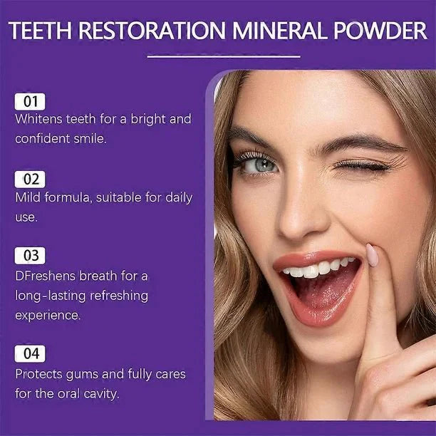 🔥 Oralhoo Teeth Restoration Mineral Powder – مسحوق ترميم الأسنان أورالهو