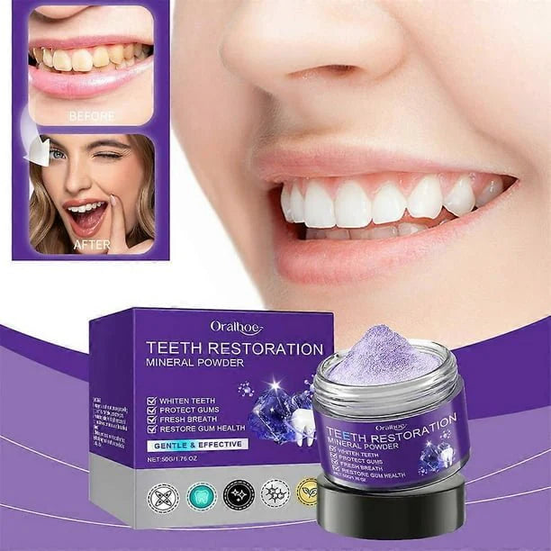 🔥 Oralhoo Teeth Restoration Mineral Powder – مسحوق ترميم الأسنان أورالهو