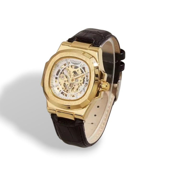 🔥 Barrel Mechanical Men’s Watch – ساعة ميكانيكية رجالية برميلية