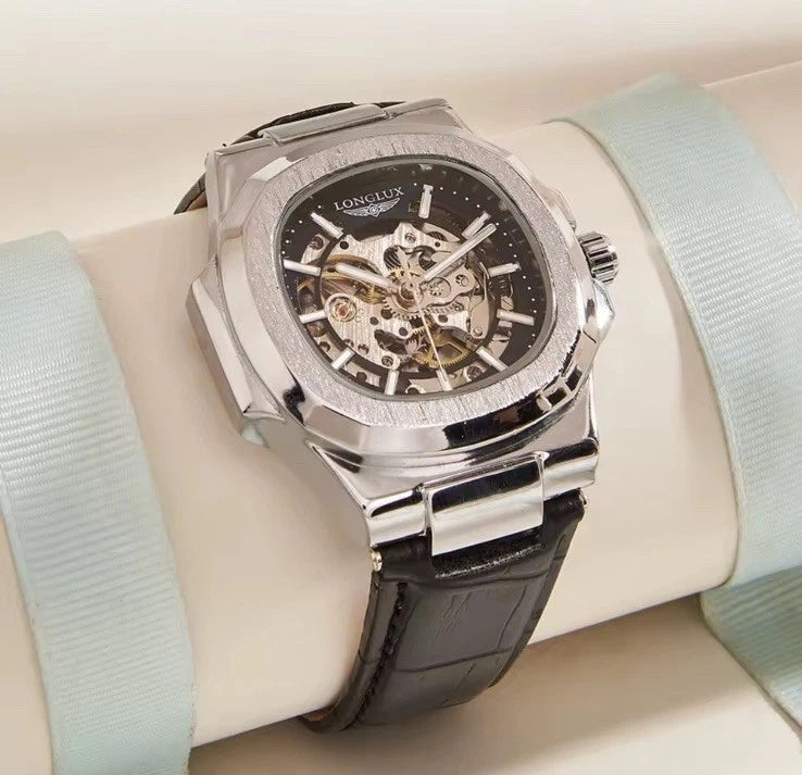 🔥 Barrel Mechanical Men’s Watch – ساعة ميكانيكية رجالية برميلية