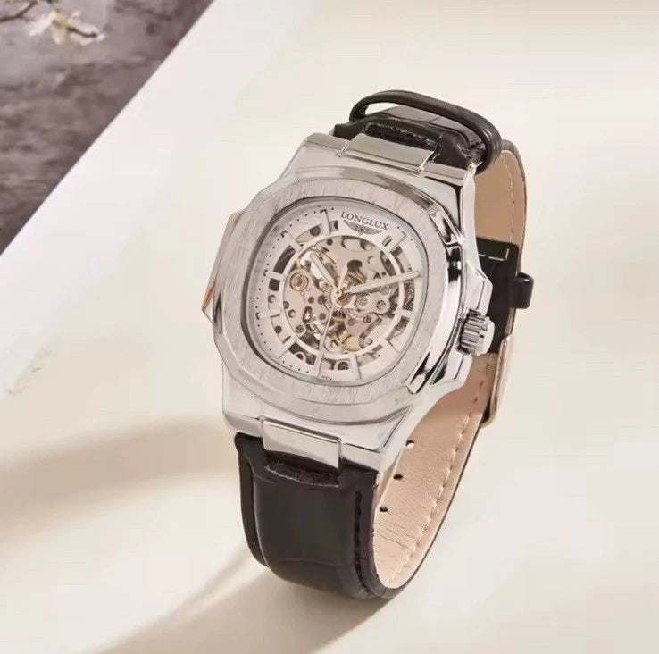 🔥 Barrel Mechanical Men’s Watch – ساعة ميكانيكية رجالية برميلية