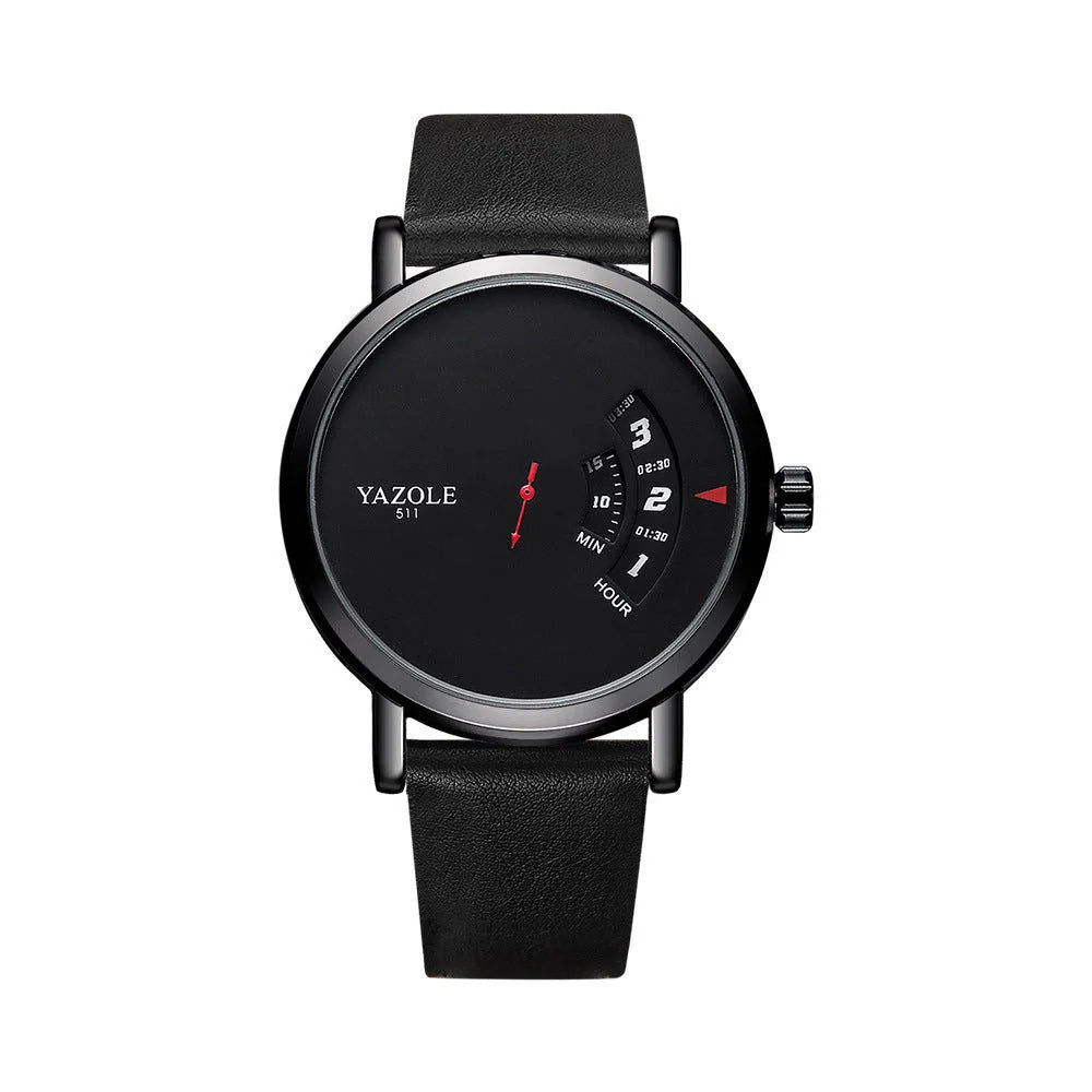 🔥 Men’s Turntable Waterproof Quartz Watch – ساعة كوارِتز رجالية مقاومة للماء بتصميم قرص الفينيل