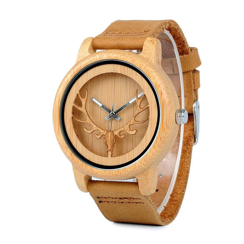 🔥 Wooden Bamboo Couple Watch – ساعة خشبية بامبو للأزواج